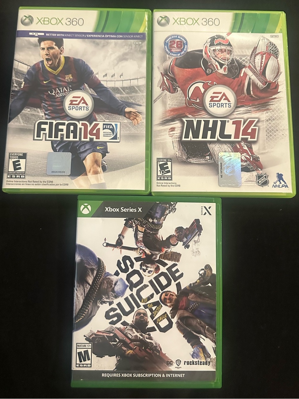 Xbox Game Bundle - Suicide Squad Kill the Justice League / NHL 14 / FIFA 14